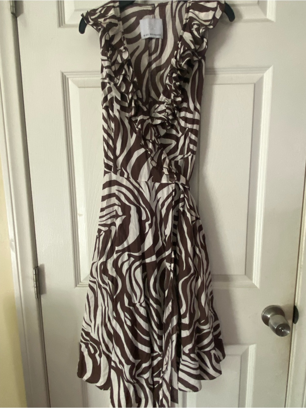 Wrap Dress with Brown and Tan Zebra Print - Bizz Princess A1D1